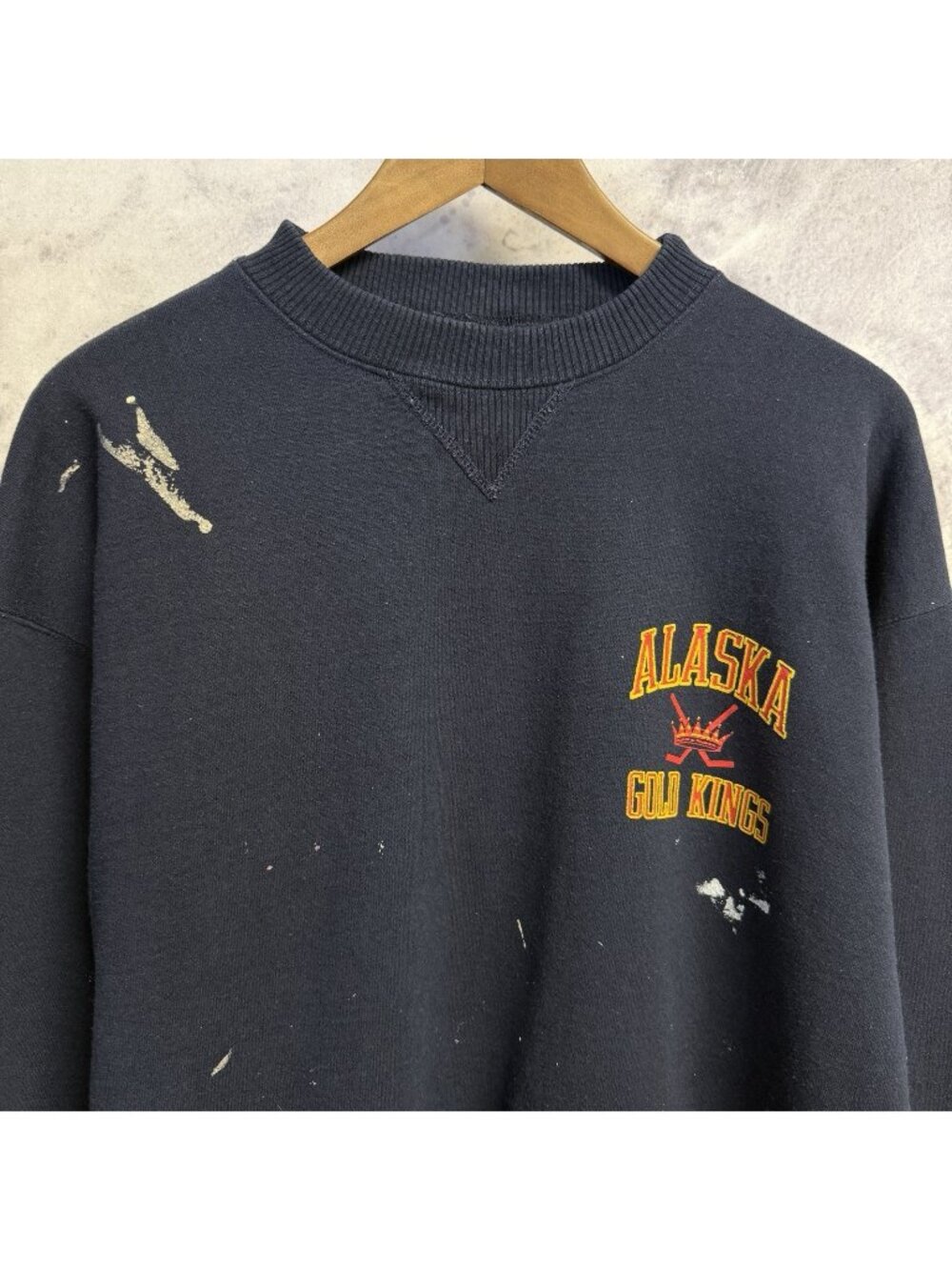 Vintage Alaska Gold Kings Sweatshirt Mens Large Blue Crew Neck 90s Y2K